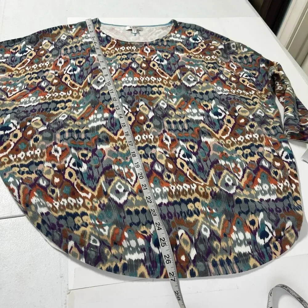 Tyler Boe Dolman Sleeve Sweater Cotton Cashmere Blend Size Small Geometric Aztec
